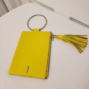 EC Thacker "Nolita" Clutch Bright Yellow Leather Zip Close Stylish, Chic